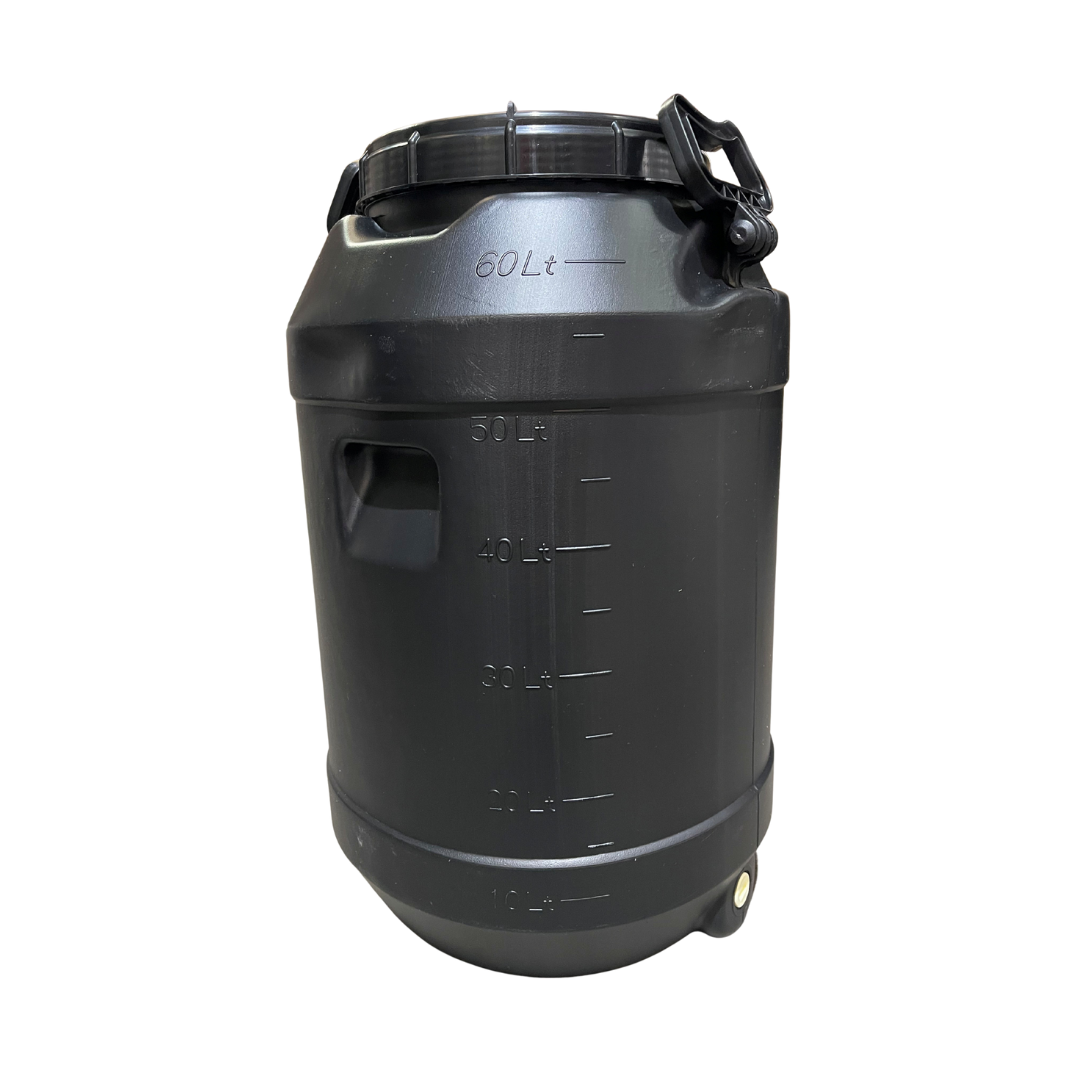 60L Natural/Black Carboy with Lid