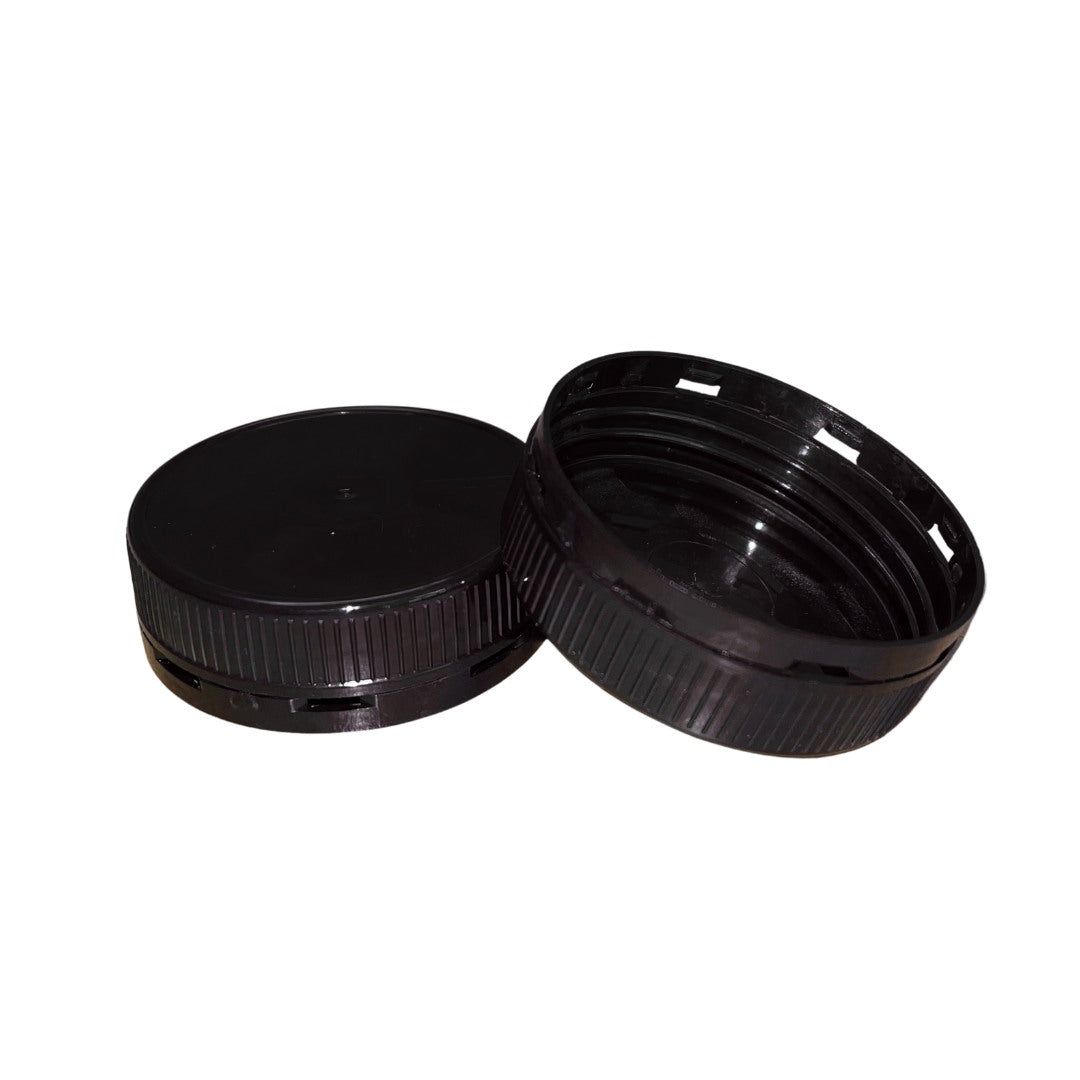 63mm Food Grade Tamper Evident Cap | White & Black Plastic Screw Lid