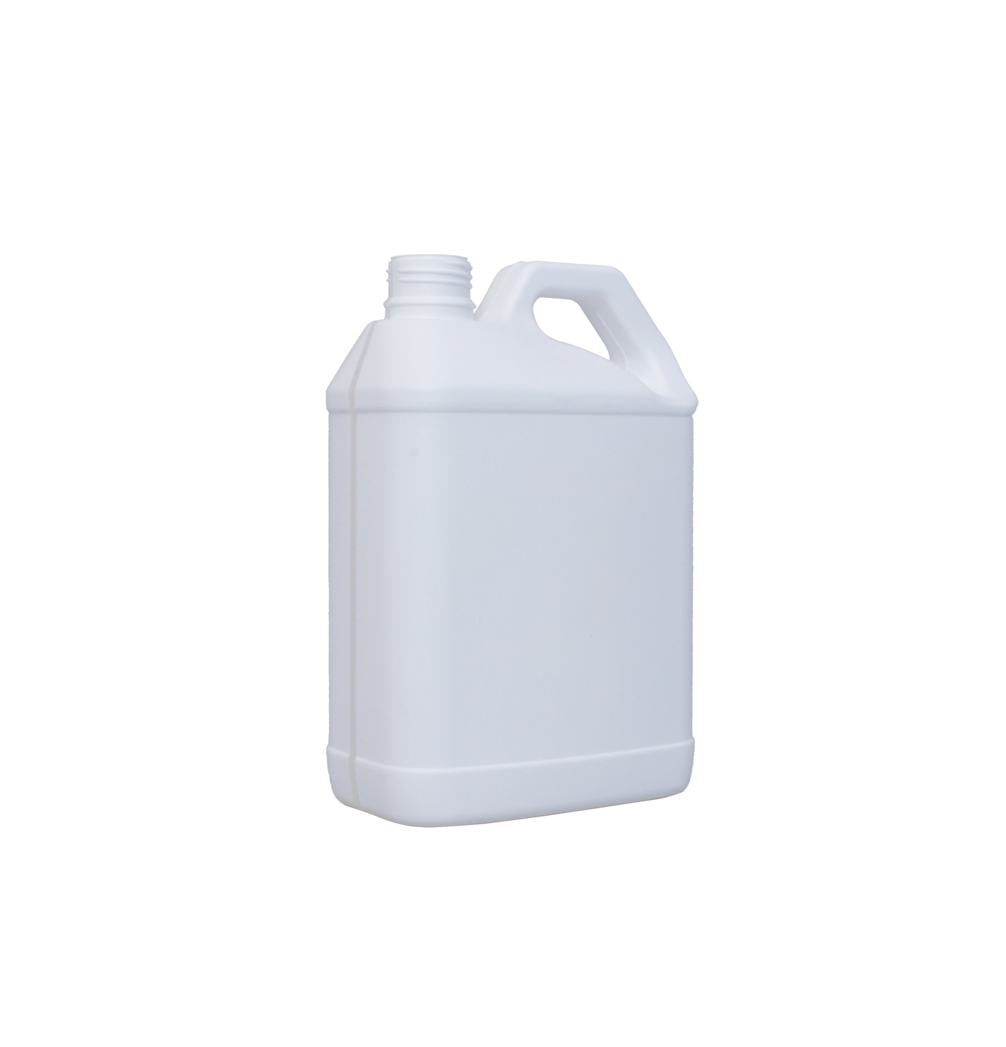 White plastic gallon jug on a white background