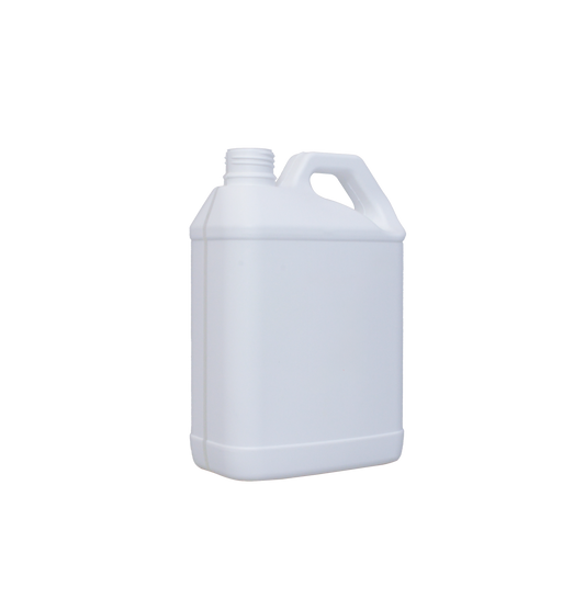 White plastic gallon jug on a white background