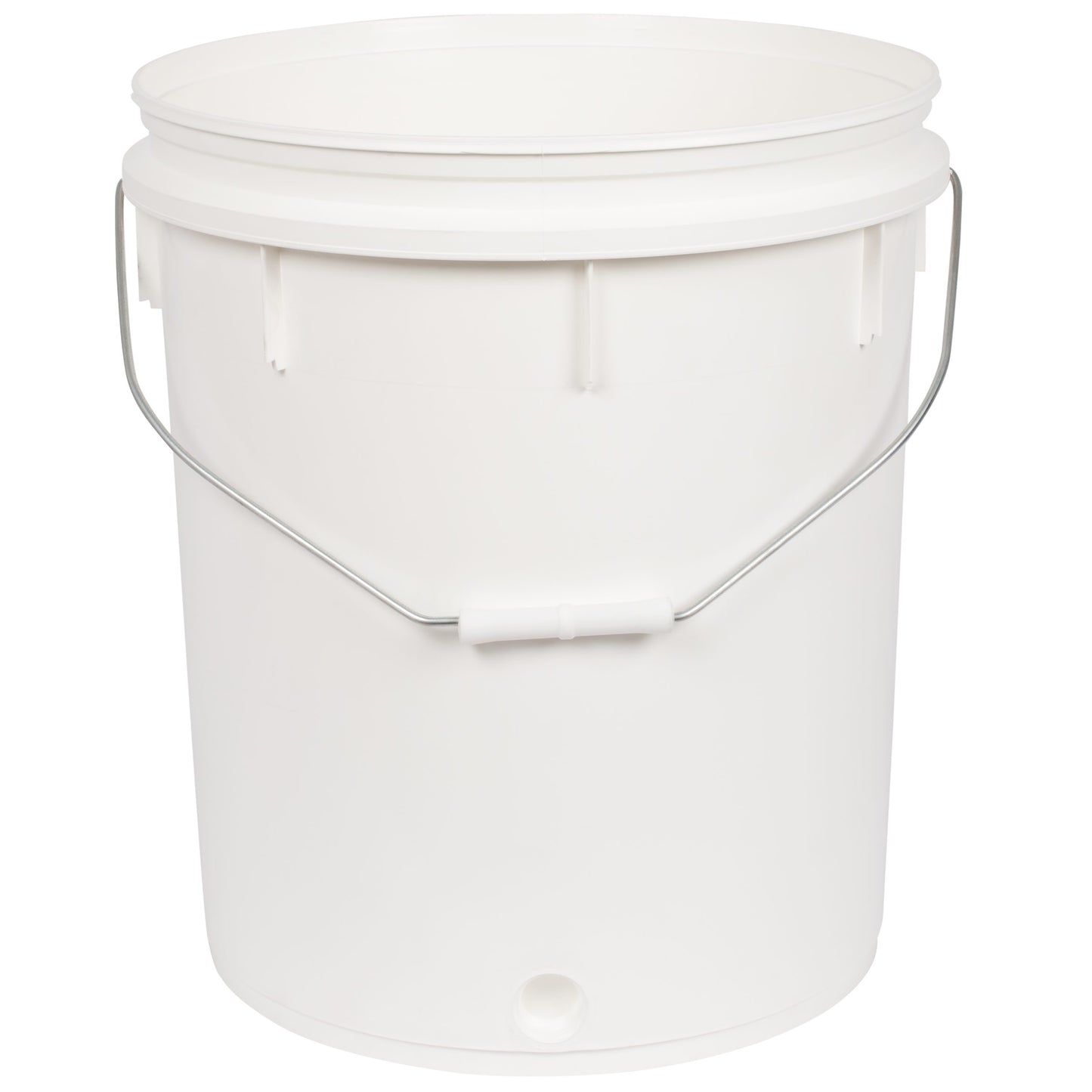 25L Food Grade Plastic Pail | White Polypropylene Bucket
