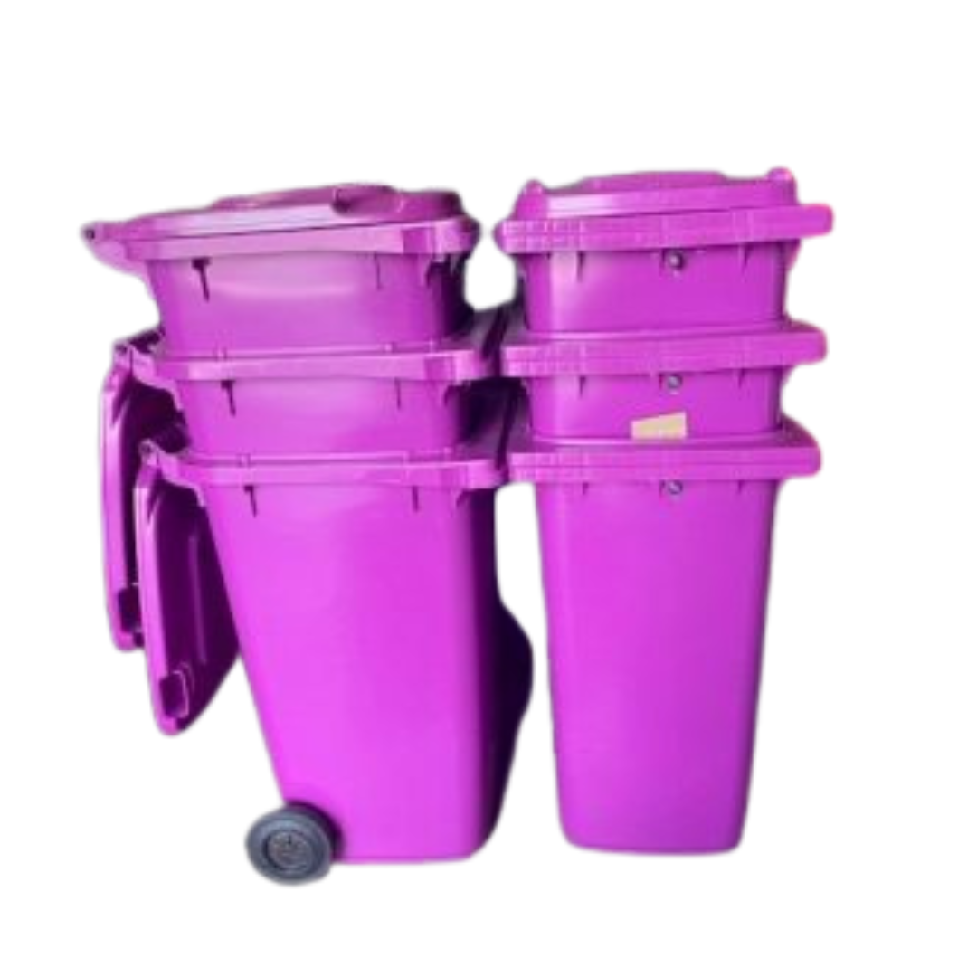 240L Purple Wheelie Bin Fitted w/ Lock & Key *QLD ONLY SPECIAL*