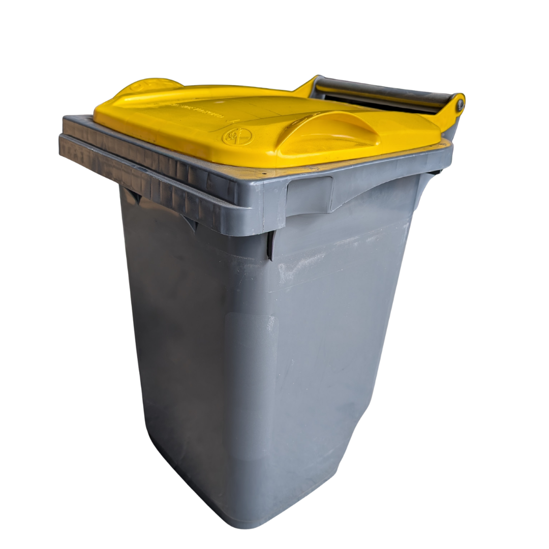 60L Wheelie Bin - Grey w/ Yellow Lid *QLD ONLY SPECIAL*