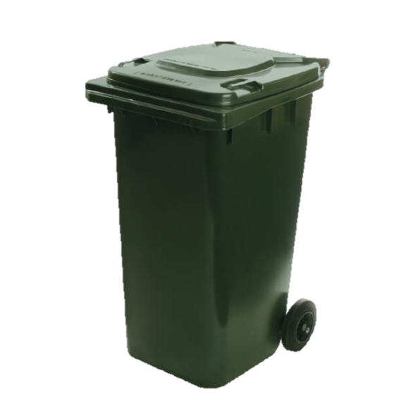 140L Wheelie Bin - Dark Green / Yellow Lid *Ex-Melbourne Special*