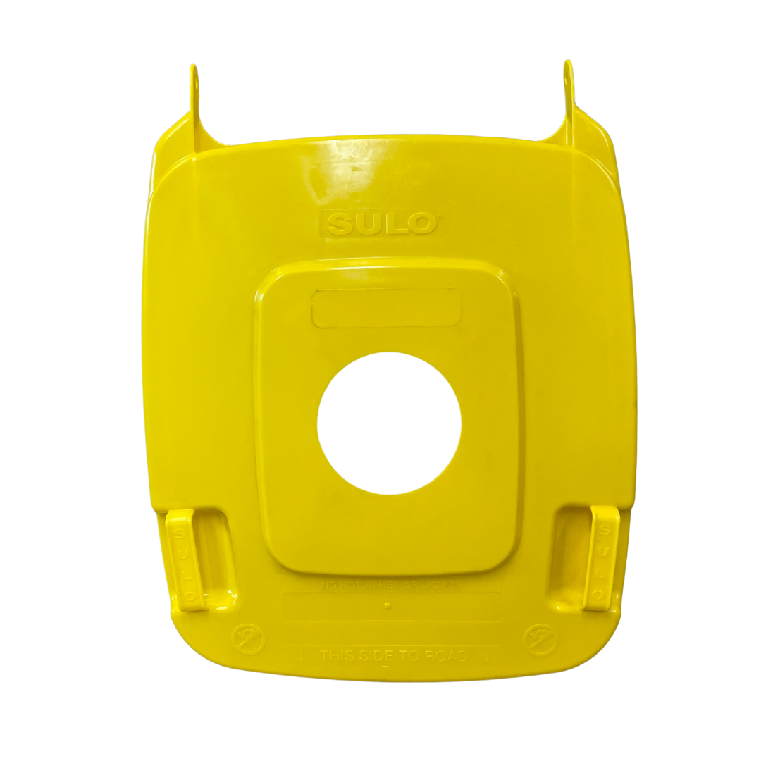 240L Rosette Wheelie Bin Lid - No Rubber (Yellow/Red) *QLD ONLY SPECIAL*