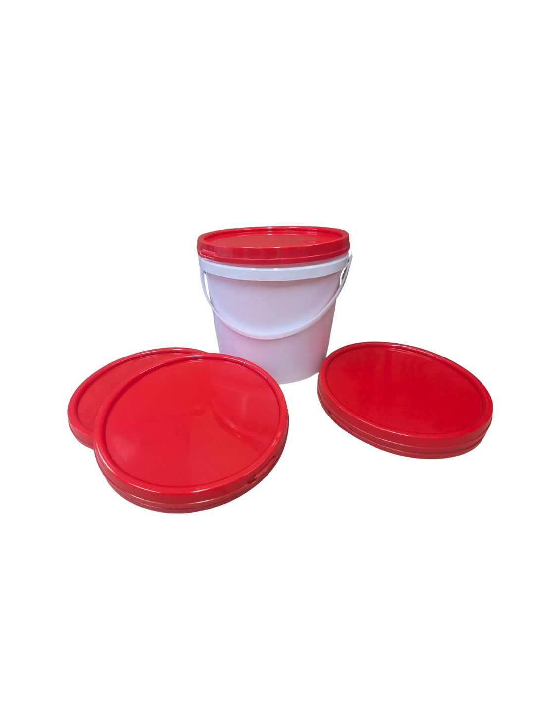 4L Food Grade Plastic Pail & Red Lid | PP Bucket | Warehouse Clearance