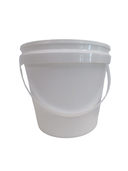 4L Food Grade Plastic Pail | White Polypropylene Bucket